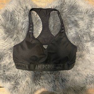 Abercrombie & fitch black spellout sports bra small